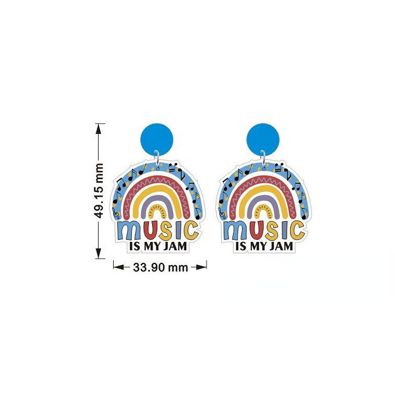 Venta al por mayor Aretes De Acrílico Brillo Corazón Día Del Maestro